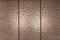 <h3>Sample No. 6673</h3>
Texture: triptych with drying cracks&nbsp; |&nbsp; Surface: bronze, patination&nbsp; |&nbsp; Dimensions: 2,300 mm x 1,320 mm