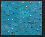 Patinierung: Struktur: Meeresboden, Oberfläche: Bronze türkis patiniert